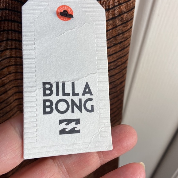 Billabong size M brown and black striped bell sleeve dress new with tag - Picture 9 of 12